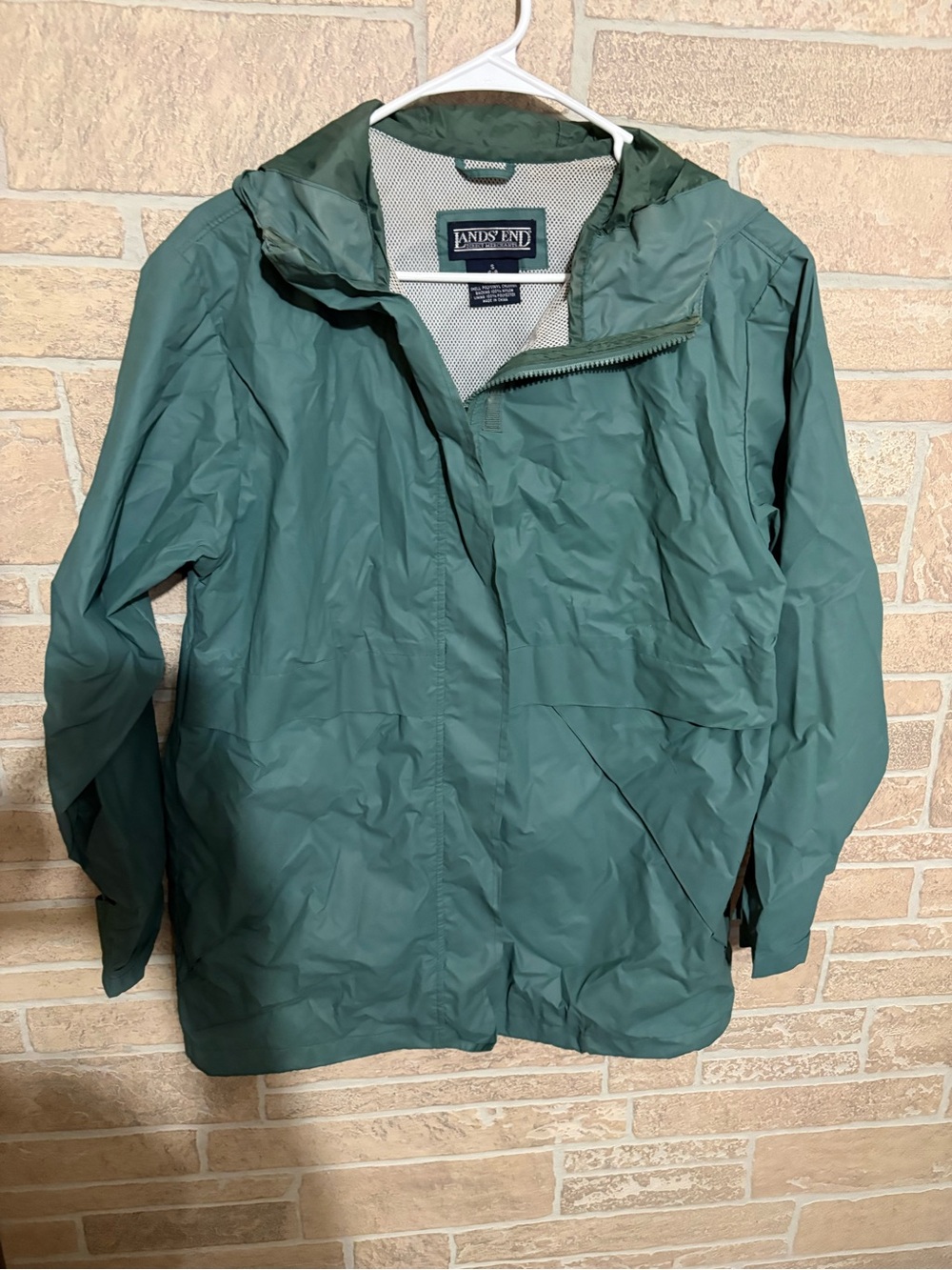 Lands' End Women's Forest Green Hooded Utility Jacket